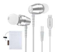 Ludos OMNITONE USB C Headphones, 5 Years Warranty, USB-C Earbuds for iPhone 16 15 Pro Max Plus Samsung Galaxy S24 S23 Ultra S22 S21 FE S20 Z Flip 3 Fold 4 A53 A54, USB Type C Earphones - White