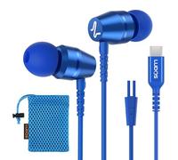 Ludos OMNITONE USB C Headphones, 5 Years Warranty, USB-C Earbuds for iPhone 16 15 Pro Max Plus Samsung Galaxy S24 S23 Ultra S22 S21 FE S20 Z Flip 3 Fold 4 A53 A54, USB Type C Earphones - Blue