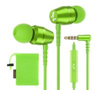 Ludos OMNITONE Wired Earbuds in-Ear Headphones, Earphones with Microphone, 5 Years Warranty, Noise Isolation Corded for 3.5mm Jack Ear Buds for iPhone, iPad, Samsung, Laptop, Gaming, Sports - Green