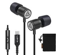 Ludos Ultra USB C Headphones for iPhone 16 15 Pro Max Plus iPad Pro, 5 Years Warranty, Magnetic USB-C Earbuds for Samsung Galaxy S24 S23 Ultra S22 S21 FE S20 A55 A54 A53, USB Type C Earphones - Black