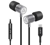 Ludos Ultra USB C Headphones for iPhone 16 15 Pro Max Plus iPad Pro, 5 Years Warranty, Magnetic USB-C Earbuds for Samsung Galaxy S24 S23 Ultra S22 S21 FE S20 A55 A54 A53, USB Type C Earphones - Grey