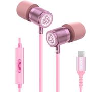 Ludos Ultra USB C Headphones for iPhone 16 15 Pro Max Plus iPad Pro, 5 Years Warranty, Magnetic USB-C Earbuds for Samsung Galaxy S24 S23 Ultra S22 S21 FE S20 A55 A54 A53, USB Type C Earphones - Pink