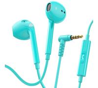 Ludos ZENITH Wired Earbuds in-Ear Headphones, 2 Year Warranty, Earphones with Microphone, Corded for 3.5mm Jack Ear Buds for iPhone, Samsung, Computer, Laptop, Kids, School Students - Turquoise