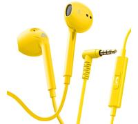Ludos ZENITH Wired Earbuds in-Ear Headphones, 2 Year Warranty, Earphones with Microphone, Corded for 3.5mm Jack Ear Buds for iPhone, Samsung, Computer, Laptop, Kids, School Students, Woman - Yellow