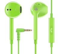 Ludos ZENITH Wired Earbuds in-Ear Headphones, 2 Year Warranty, Earphones with Microphone, Corded for 3.5mm Jack Ear Buds for iPhone, Samsung, Computer, Laptop, Kids, School Students, Woman - Green