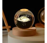Ludosphere Lamp, 3D Galaxy Crystal Ball Night Light with Color Gradient LED Lamp Holder, Moon Lamp Creative Crystal Ball Night Light for Women Girls Children Gift (Galaxy, 8cm)