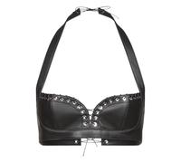 Ludovic de Saint Sernin Robin eyelet leather top - Black XS-S-M