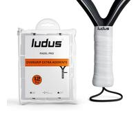 Ludus Overgrip Padel PRO Extra Grip | Non-slip Grip | Absorbs Sweat, Ultra Comfort and Durability | Soft Surface | Ideal for Padel Rackets, White, Pack of 12