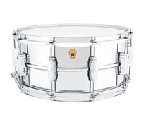 Ludwig LM402 Smooth Chrome Plated Aluminum 6.5 x 14 Inches Snare Drum with Imperial Lugs and Supra-Phonic Strainer