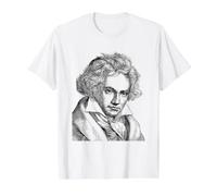 Ludwig Van Beethoven Composer Classical Music Pianist Art Value Graphic T-Shirt, Men, White, M