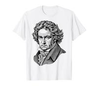 Ludwig Van Beethoven Composer Classical Music Pianist Art Value Graphic T-Shirt, Men, White, S