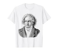 Ludwig Van Beethoven Composer Classical Music Pianist Art Value Graphic T-Shirt, Men, White, S