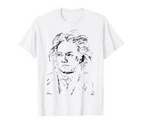 Ludwig Van Beethoven Composer Classical Music Pianist Art Value Graphic T-Shirt, Men, White, S