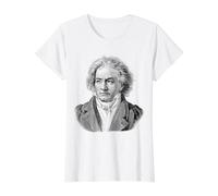 Ludwig Van Beethoven Composer Classical Music Pianist Art Value Graphic T-Shirt, Women, White, XL