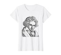 Ludwig Van Beethoven Composer Classical Music Pianist Art Value Graphic T-Shirt, Women, White, XL
