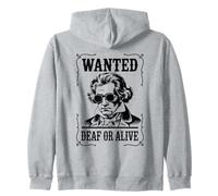 Ludwig van Beethoven Deaf Or Alive, Funny Classical Music Zip Hoodie