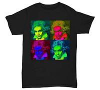 Ludwig Van Beethoven Pop Art Design Shirt T Shirts for Mens Black L