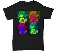 Ludwig Van Beethoven Pop Art Design Shirt T Shirts for Mens Black XL