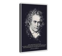 Ludwig Van Beethoven Posters Motivational Inspirational Quote 3 Canvas Poster Wall Art Decor Print Picture Paintings for Living Room Bedroom Decoration 24x36inch(60x90cm)