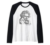 Ludwig Van Beethoven Vintage Portrait Raglan Baseball Tee