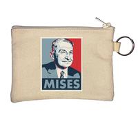 Ludwig von Mises Austrian Economist Pop Art Poster Key Chain Coin Purse Beige