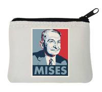 Ludwig von Mises Austrian Economist Pop Art Poster Neoprene Coin Purse Pouch 10x11cm White