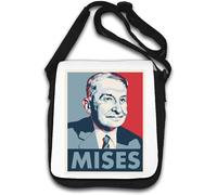 Ludwig von Mises Austrian Economist Pop Art Poster Shoulder Bag White