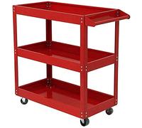 Luebel® 3 Tier Shelf Tool Cart Storage Wheel Cart Trolley Heavy Duty Garage Workshop DIY Tool 450lb Red
