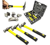 Luebel® 7pc Car Auto Body Dent Repair Panel Kit + Case - Beaters Beating Fibreglass Hammer