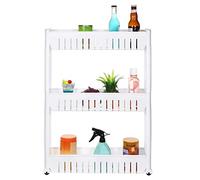 Luebel® Shelf Organiser Slim Slide Out Kitchen Bathroom Trolley Rack Holder Storage on Wheels (3 Tier)