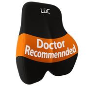 LÜC Lumbar Support Pillow for Office Chair & Car - Ergonomic Memory Foam Back Cushion for Lower Back Pain Relief - Adjustable Strap, Breathable Cover - Improves Posture & All-Day Comfort