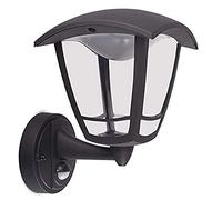 Luecco Outdoor LED Coach Lantern Light with PIR Motion Sensor, Decorative Exterior Lighting for Porches, Driveways and Gardens, Black, IP44, 8W, 640lm, 4000K, LEXCL4B6B4P