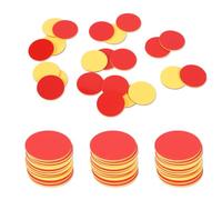 Lueden 100Pcs Learning Resources Two Color Counters Plastic Counters Chips Math Counters Counting Toys Double Sided Playing Counter Counting Bingos for Kids Educational Math Game, Red and Yellow
