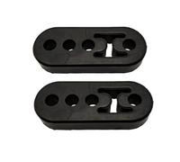 Lueden 2Pcs Universal Exhaust Rubber Mount 4 Holes Car Exhaust Hanger Pipe Mount Rubber Hanger Bracket Heavy Duty Vehicle Muffler Insulator Shock Bracket for Protecting Car Exhaust System, Black