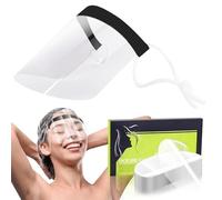 Lueden 50Pcs Clear Face Visors Eye Shield Plastic Shower Face Protector Transparent Protective Visors for Microblading Eyelash Extensions Permanent Makeup Haircut Eyes Cataract Surgery Shower