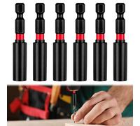 Lueden 6 Pcs Magnetic Drill Bit Holder 1/4 Hex Shank 60mm Strong Magnetic Bit Extension S2 Alloy Steel Impact Screwdriver Drill Driver Bit Holder for Industrial Household Tools