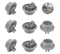 Lueden 8 Pack Dishwasher Wheels Lower Basket Rack Plastic Snap-on Design 165314 Replacement Accessories Adjustable Wheels with A Jog Dial for Siemem Bosch Kenmore Neff Dishwasher Drawer Slides