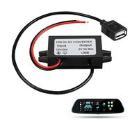 Lueden DC-DC Converter 12V/24V to USB 5V 3A Adapter DC-DC Step Down Adapter Buck Voltage Module Regulator Cable Wires Output Power Converter for Car Audio Monitor Radio LED Display Fan LCD TV