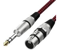 Lueden XLR Female to 1/4 TRS Cable 1.8m XLR to Jack 6.35mm Braided Mic