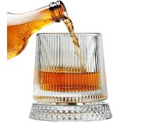 Lueear 360° Rotating Whiskey Glass - Clear Old Fashioned Glass for Men, Dads, Husbands | Elegant Drinking Cup for Parties, Birthdays, Christmas & Special Occasions