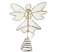 Lueear Angel Christmas Tree Topper - LED Gold Angel Christmas Tree Decorations | Decorative Treetop Figurines for Indoor Living Room Bedroom Porch Patio Garden Yard Farmhouse Balcony
