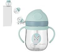 Lueear Baby Sippy Cup, 250ML Toddler Milk Bottle, Non Spill Cup with Straw, Childrens Weighted Bottle, Gentle Transition Toddler Milk Bottle, Sippy Cup with Handles for Toddler