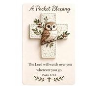 Lueear Bird Cross Pocket Blessing,Religious Keepsake with Card - Inspirational Bird Pocket Keepsake | for Prayer Devotion Meditation Baptism Bible Study Outdoor Travel