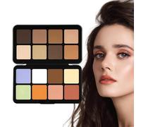 Lueear Cream Contour Palette | Highlighting Palette | 16-Color Face Contouring And Highlighter Palette Lasting Makeup Blemish Concealer Cream Palette for Moisturizing