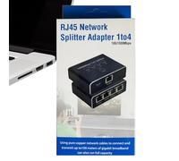 Lueear Ethernet Hub,1-to-4 Network Extension Connector - High-Speed Internet Connection Splitter, Gigabit Ethernet Distribution Port For Simultaneous Internet Access