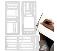 Lueear Flexible Journal Stencils - Kids Scrapbooking Templates | Drawing Stencils for Space Organizers Journal Scrapbook Creative Journalers Students Markers Pencils