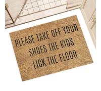Lueear Funny Welcome Mat, Please Take Off Your Shoes Door Mat, Non-Slip Front Door Welcome Mat, Washable Entrance Doormat, Anti-Slip Kitchen Rugs for Outdoor and Indoor