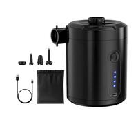 Lueear Portable Air Pump, Electric Type-C Rechargeable Air Mattress Pump, Wireless Mattress Inflator with Nozzles Low Noise Compressor Tool for Outdoor Tent Balloon
