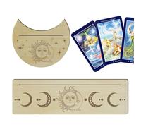 Lueear Tarot Display Stand, Tarot Card Altar Stands - Moon Shape and Rectangle Card Holder, Tarot Altar Bracket for Witch Divination Ceremonial Supplies