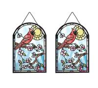 Luejnbogty Red Blessing to Have A Mom Like You Bird Suncatcher Card